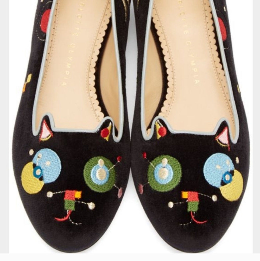 Charlotte Olympia Kitty Abstract Flats
